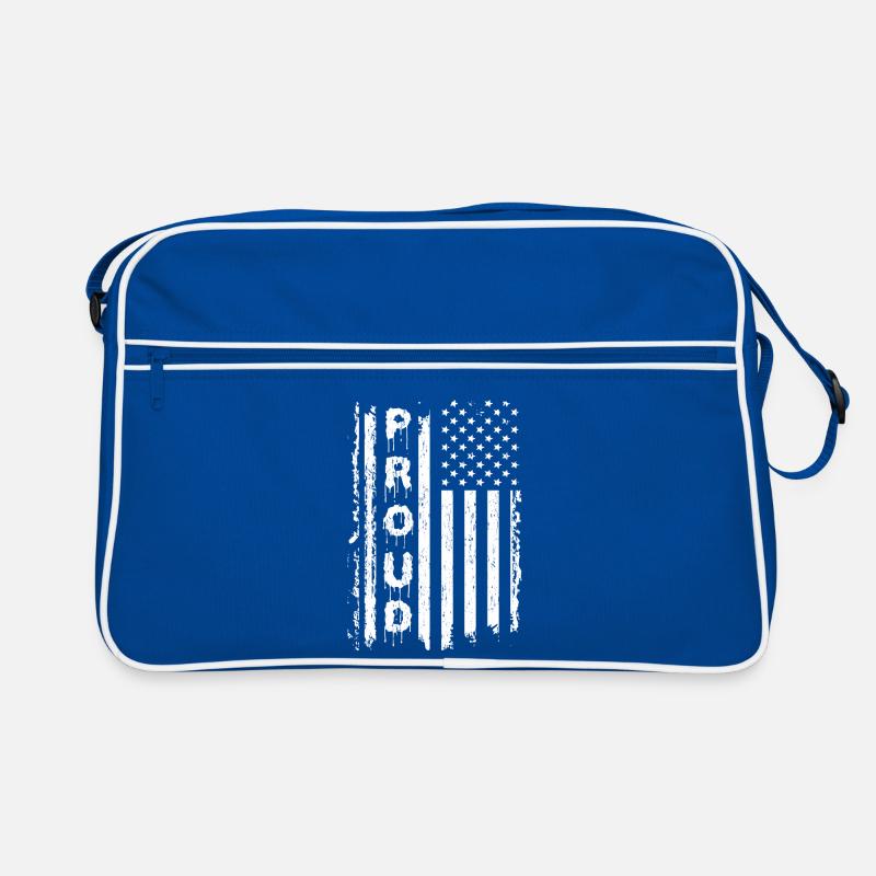 American Flags and Text Graphics Retro Bag