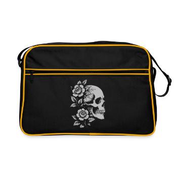 Floral Skull Portrait - Retro Bag - black/gold - Front