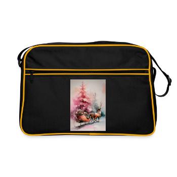 Traîneau de Noël Pastel - Sac Retro - noir/or - Devant