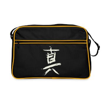 Vérité (en japonais) Caractères kanji - Sac Retro - noir/or - Devant