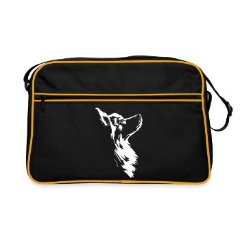 Silhouette du chien esquimau américain Hunde Hund Wilsigns - Sac Retro - noir/or - Devant