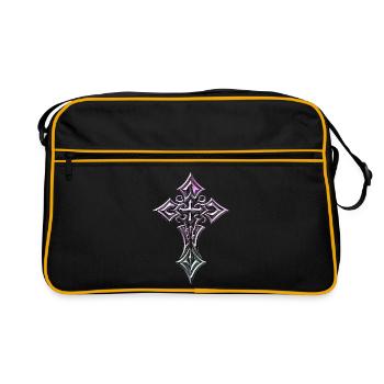 Croix gothique irisée - Sac Retro - noir/or - Devant