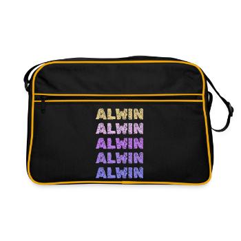 Name: Alwin - Retro Bag - black/gold - Front