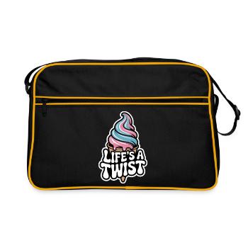  Lifes A Twist Softeis Waffel Rosa Blau Sommer - Sac Retro - noir/or - Devant