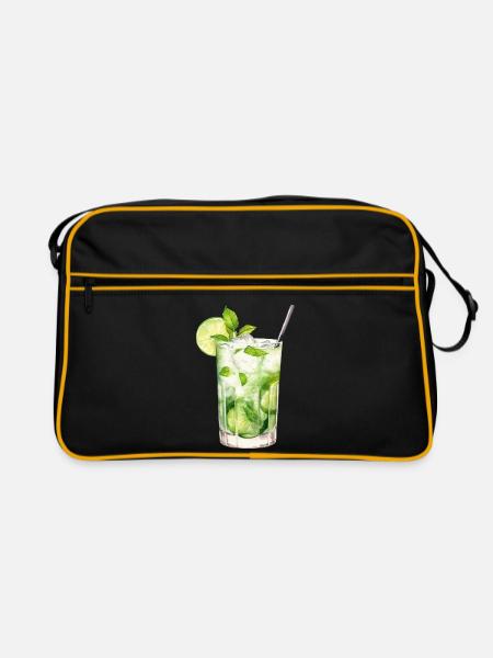 Mojito Drink – Frisches Sommer‑Design - Retro Tasche - Schwarz/Gold