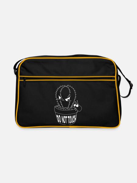 Kaktusfreund Nicht Anfassen - Retro Tasche - Schwarz/Gold