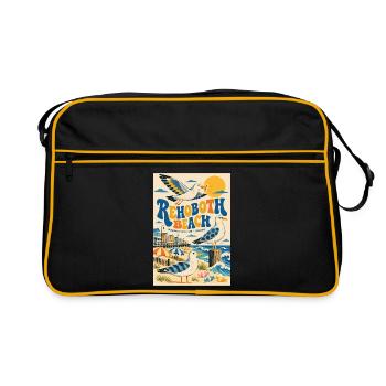 Erleben Sie Rehoboth Beach, Delaware Retro Seaside - Retro Tasche - Schwarz/Gold - Vorne