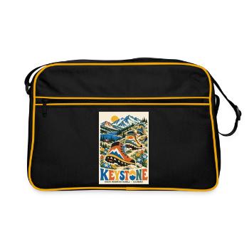 Erleben Sie Keystone Colorado Retro Mountain Escape - Retro Tasche - Schwarz/Gold - Vorne