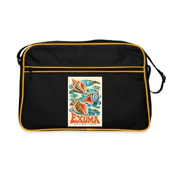 Erleben Sie Exuma auf den Bahamas – Retro-Insel-Tagträume - Retro Tasche - Schwarz/Gold - Vorne