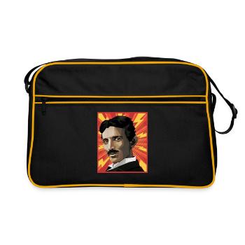 Nicola Tesla Popart - Retro Bag - black/gold - Front
