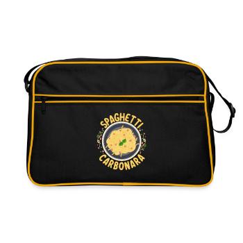 Spaghetti Carbonara | Pasta Liebhaber Köche - Retro Tasche - Schwarz/Gold - Vorne