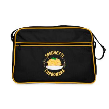 Spaghetti Carbonara | Pasta Liebhaber Köche - Retro Tasche - Schwarz/Gold - Vorne