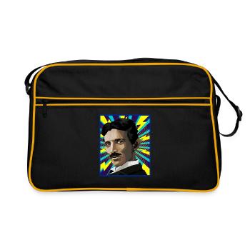Nicola Tesla popart - Retro Bag - black/gold - Front