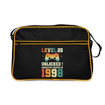Niveau 25 Anniversaire Gamer 25 Ans - Sac Retro - noir/or - Devant