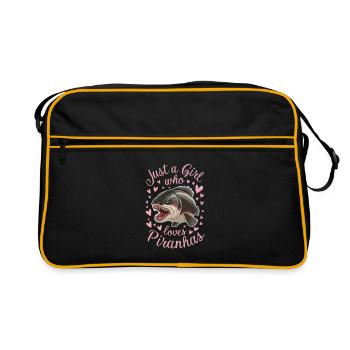 Piranha - Retro Tasche - Schwarz/Gold - Vorne