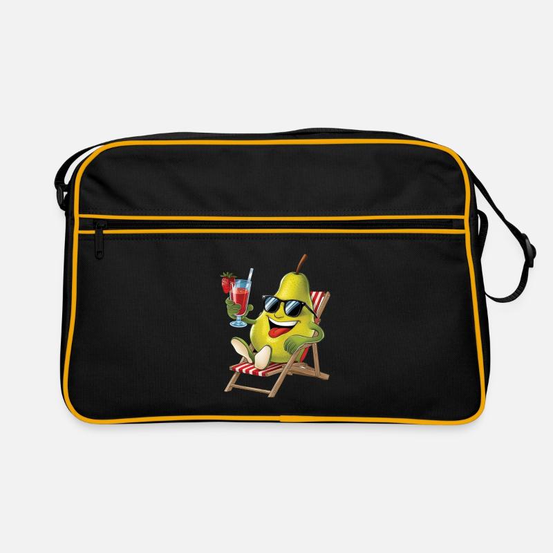 Birne - Retro Tasche - Schwarz/Gold