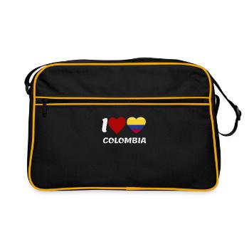 Cool News I Love Colombia Country Flag Gift Idea - Retro Bag - black/gold - Front