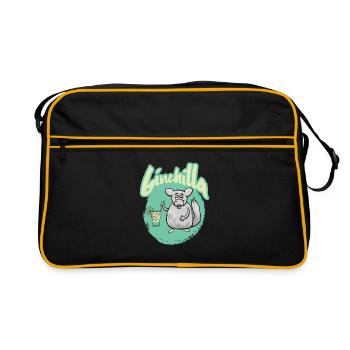 Gincilla Gin Chinchilla Shirt - Retro Tasche - Schwarz/Gold - Vorne