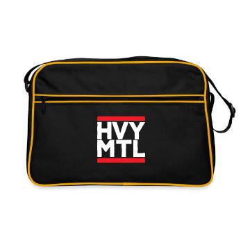 HVY MTL Heavy Metal Shortcut Rocker Biker Shirt - Retro Bag - black/gold - Front