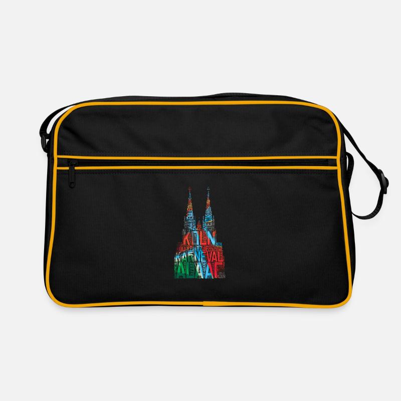 Kölner Dom Köln Karneval - Retro Tasche - Schwarz/Gold