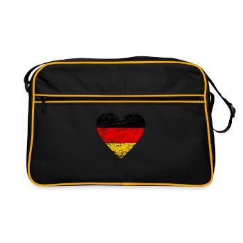 Allemagne Drapeau Vintage Herz Used Look Amour - Sac Retro - noir/or - Devant