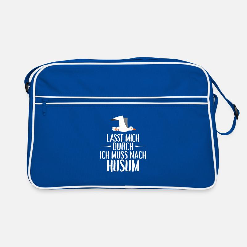 Lasst mich durch ich muss nach Husum Möwe Retro Tasche