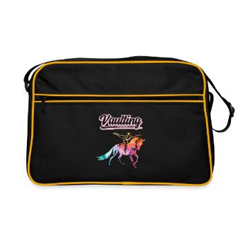 Vaulting Voltigieren Pferd Reiten - Retro Tasche - Schwarz/Gold - Vorne