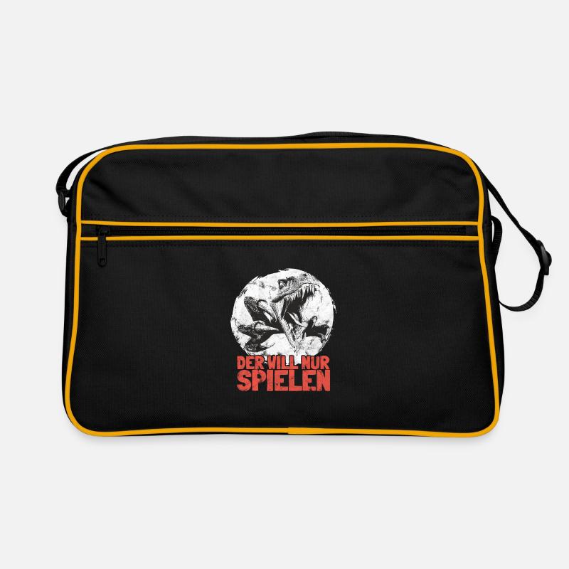 Dinosaurier T-Rex Der Will Nur Spielen Retro Tasche