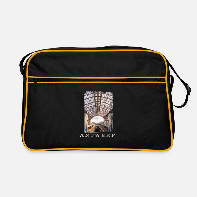 antwerpen | Hauptbahnhof - Retro Tasche - Schwarz/Gold