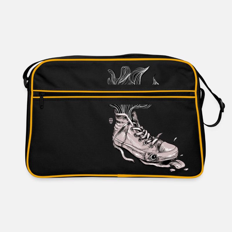 Müder Sneaker - Retro Tasche - Schwarz/Gold