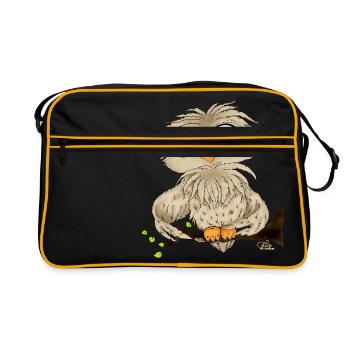 Käuzchen Hugo - Retro Tasche - Schwarz/Gold - Vorne