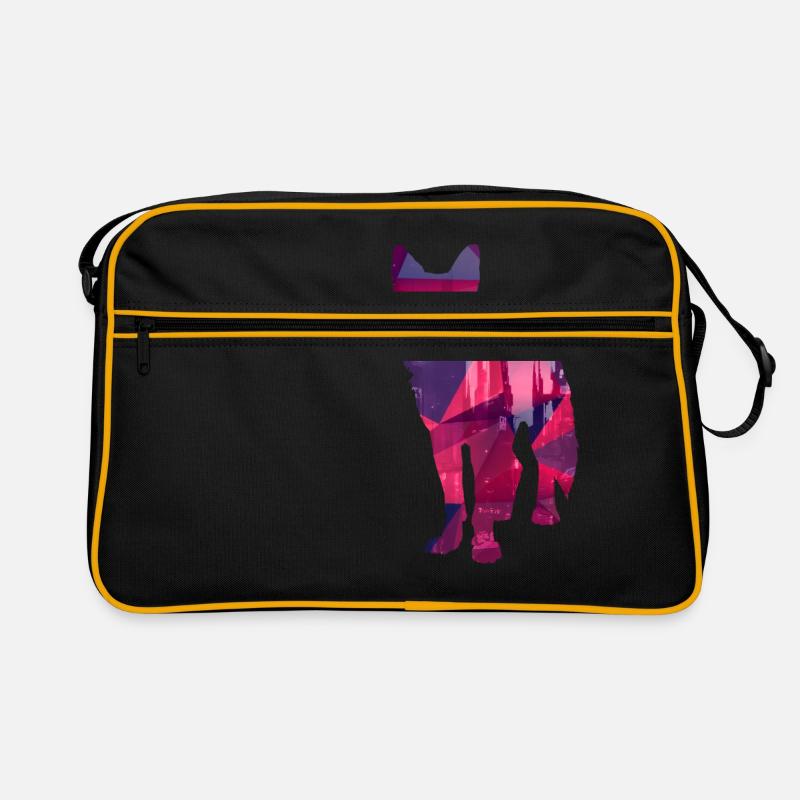 Dog low poly - Hunde Low Poly Design Retro Tasche