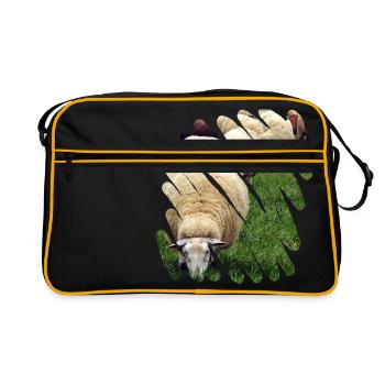 Der umweltfreundlichste Rasenmäher - Retro Tasche - Schwarz/Gold - Vorne