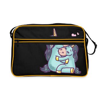 unicorns in love - Retro Bag - black/gold - Front