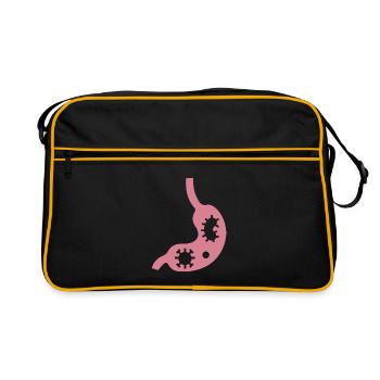 gastrointestinal flu gastrointestinal infection - Retro Bag - black/gold - Front