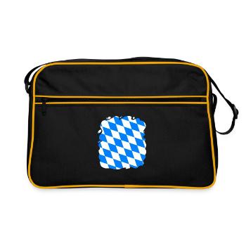 Das Bayern Fahne Motiv ist das perfekte Geschenk f - Retro Tasche - Schwarz/Gold - Vorne