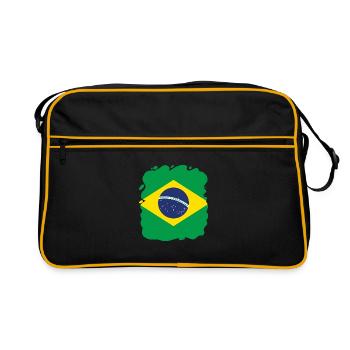 Drapeau du Brésil Drapeau brésilien Amérique du Sud - Sac Retro - noir/or - Devant