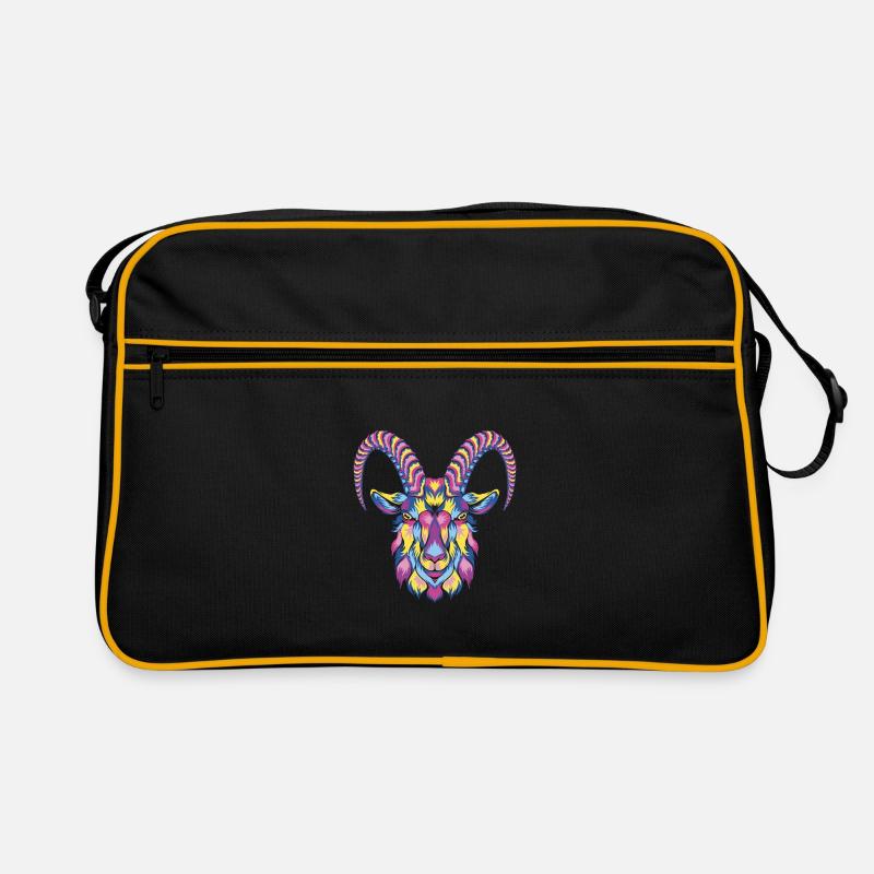 Steinbock - Retro Tasche - Schwarz/Gold