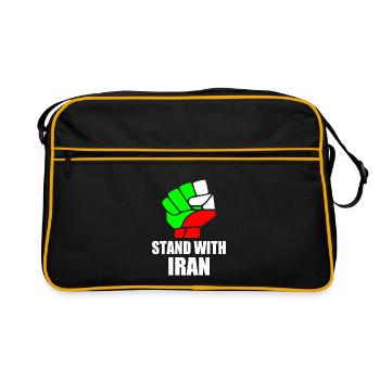 Stand with iran - Sac Retro - noir/or - Devant