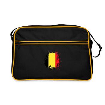 Belgium Flag Vintage Belgian Flag Distressed Look - Retro Bag - black/gold - Front