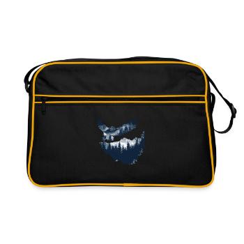 Owl Animal Owls Bird Forest Nature - Retro Bag - black/gold - Front