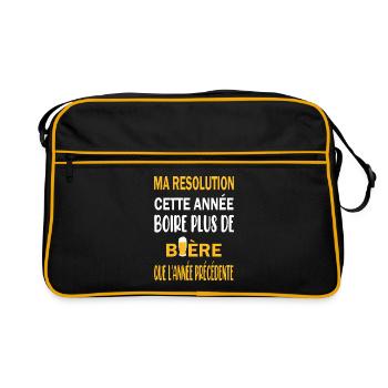 Ma résolution cette année boire plus de bière - Sac Retro - noir/or - Devant