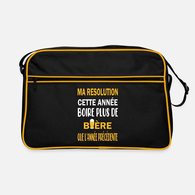 Ma résolution cette année boire plus de bière Sac Retro
