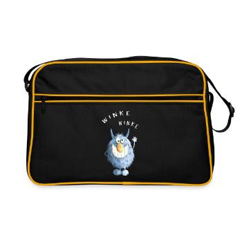 Blue shaggy wakes monster - Retro Bag - black/gold - Front