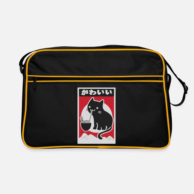 Neko schwarze Liebe Ramen Retro Tasche