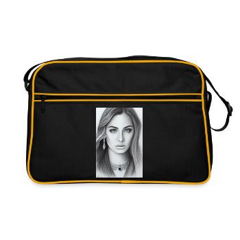 Femme avec des bijoux - Sac Retro - noir/or - Devant