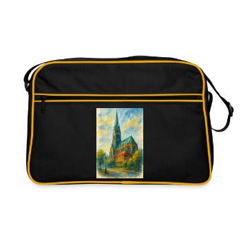 Église gothique de style impressionniste - Sac Retro - noir/or - Devant