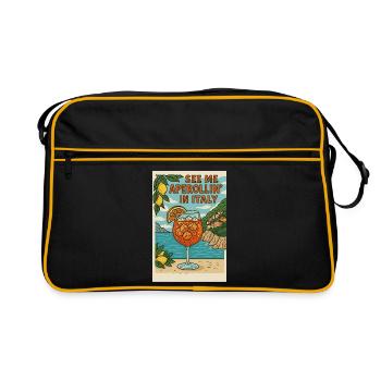Conception de dessin animé Spritz italien - Sac Retro - noir/or - Devant