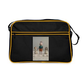 Drôle de lapin de Pâques famille feutre Art - Sac Retro - noir/or - Devant