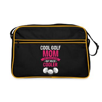 Cool Golf Mom Funnier Than Any Regular Dad Line - Retro Bag - black/gold - Front
